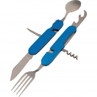 Многофункциональный походный нож (ложка,вилка,нож) 6-в-1, синий купить в Донецке