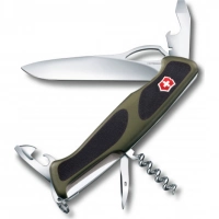 Нож перочинный Victorinox RangerGrip 61 0.9553.MC4 130мм 11 функций чёрно-зеленый купить в Донецке