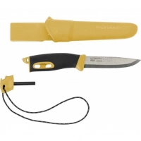 Нож с фиксированным лезвием Morakniv Companion Spark Black Yellow, сталь Sandvik 12C27, рукоять резина/пластик купить в Донецке