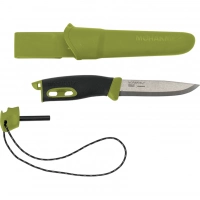 Нож с фиксированным лезвием Morakniv Companion Spark (S) Green, сталь Sandvik 12C27, рукоять резина/пластик купить в Донецке