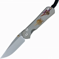 Нож складной Chris Reeve Large Sebenza 21 Unique Graphics Citrine Cabochon, сталь CPM-S35VN, рукоять титан купить в Донецке