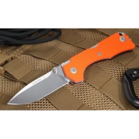 Нож складной Fantoni, Hide Folder, Tommaso Rumici Design, FAN/HIDEFdSwOr, сталь CPM-S30V, рукоять микарта, оранжевый купить в 