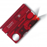 Швейцарская карта Victorinox SwissCard Lite, сталь X50CrMoV15, рукоять ABS-пластик, полупрозрачный красный купить в Донецке