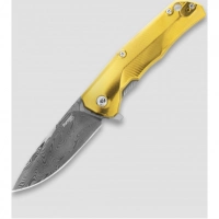 Складной нож LionSteel TRE DT GY POL GOLD, сталь дамаск, рукоять титан купить в Донецке