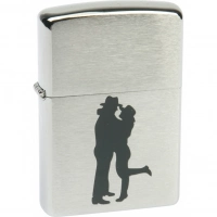 Зажигалка ZIPPO Cowboy Couple Brushed Chrome, латунь, ник.-хром. покр., серебр., матов., 36х56х12 мм купить в Донецке