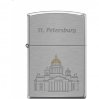 Зажигалка ZIPPO Исакиевский собор, с покрытием Brushed Chrome купить в Донецке