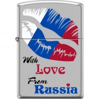 Зажигалка ZIPPO Из России с любовью, латунь/сталь с покрытием Satin Chrome, матовая, 36x12x56 мм купить в Донецке