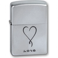 Зажигалка ZIPPO Love Satin Chrome, латунь с никеле-хромовым покрыт., серебр., матовая, 36х56х12 мм купить в Донецке