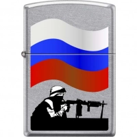 Зажигалка ZIPPO Защитник Отечества, латунь/сталь с покрытием Street Chrome™, серебристая, 36x12x56мм купить в Донецке